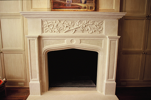 Limestone Fireplace